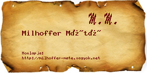 Milhoffer Máté névjegykártya