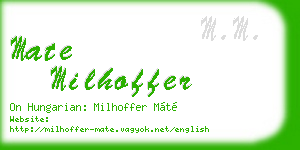 mate milhoffer business card