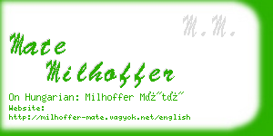 mate milhoffer business card